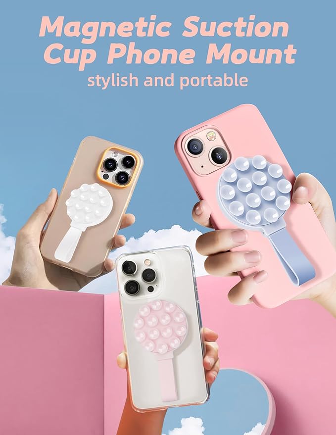 Magnetic Suction Phone Case Mount, Silicone Suction Cup Grip Stand - Image 3
