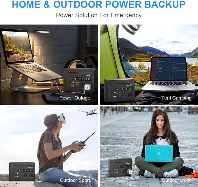 Powkey Portable Power Station 200W, 146Wh Portable Solar Generator Battery Pack - Image 7