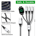 Multi Charging Cable for Apple Watch, Magnetic Wireless Charger, 4 in 1 Nylon - Image 5