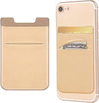 2 Pack Stick On Wallet Sleeve Cell Phone Dual Pocket Card Holder Double Pocket by OBVIS