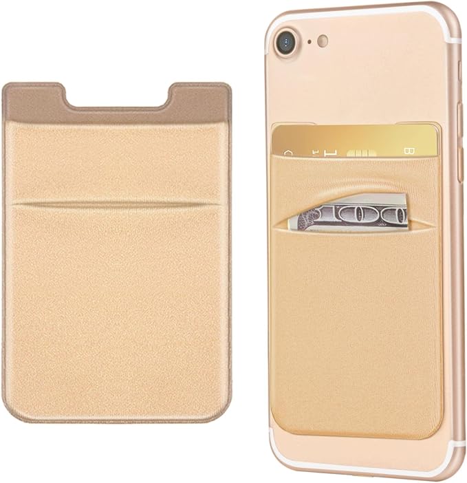 2 Pack Stick On Wallet Sleeve Cell Phone Dual Pocket Card Holder Double Pocket by OBVIS