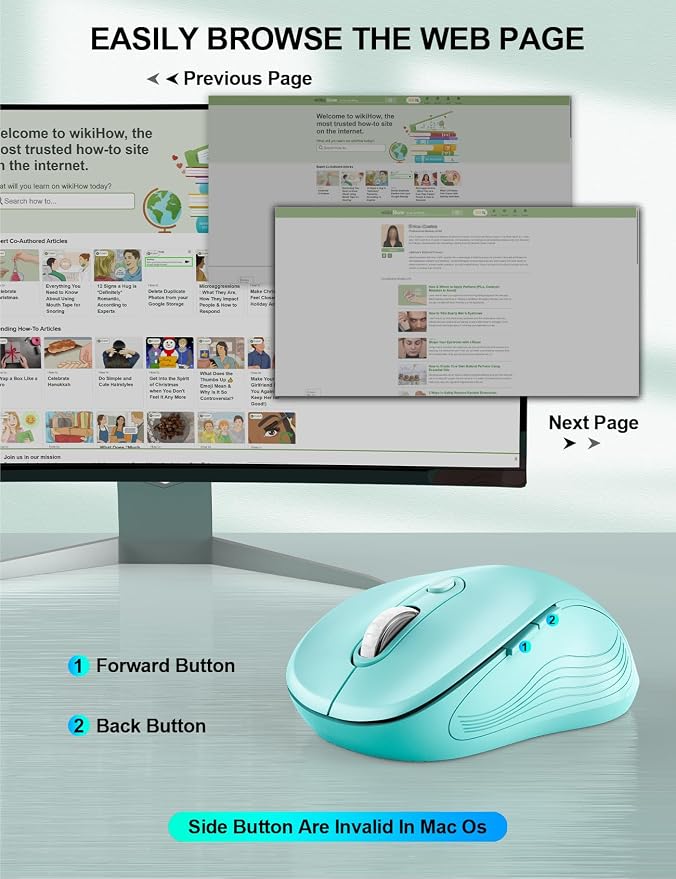 Trueque Wireless Mouse for Laptop, 2.4GHz Ergonomic Computer Mouse - Image 5
