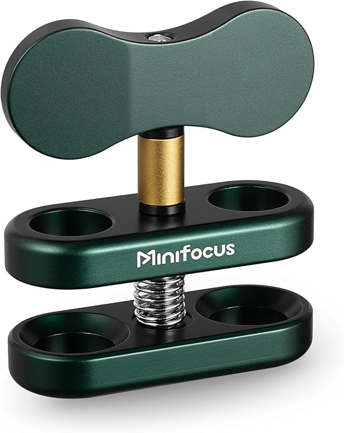 MINIFOCUS Aluminum 1" Ball Clamp Mount, Double Socket Arm, 360° Spring Clip by MINIFOCUS