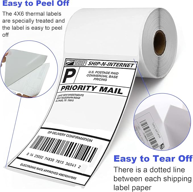 FungLam 100 Rolls 4x6 Direct Thermal Shipping Labels, 250 Labels Per Roll - Image 2