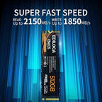 EN605 512GB M.2 SSD, NVMe1.3 PCIe Gen3 x4 SSD TLC, Internal Hard Drive - Image 2