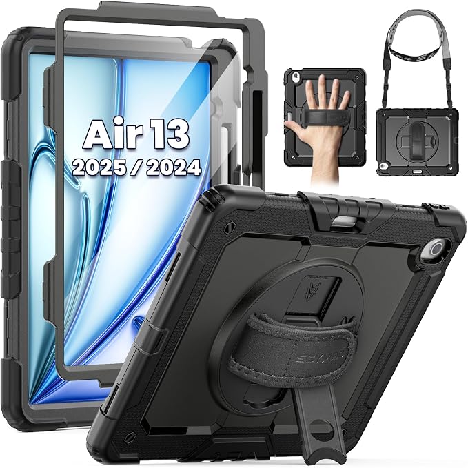 SEYMAC for iPad Air 13 Inch Case M3 2025/ M2 2024, Heavy Duty Shockproof by SEYMAC