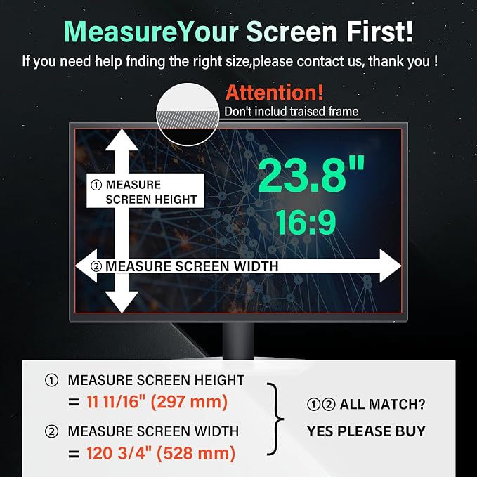 Magnetic 23.8 Inch Computer Privacy Screen - Image 2