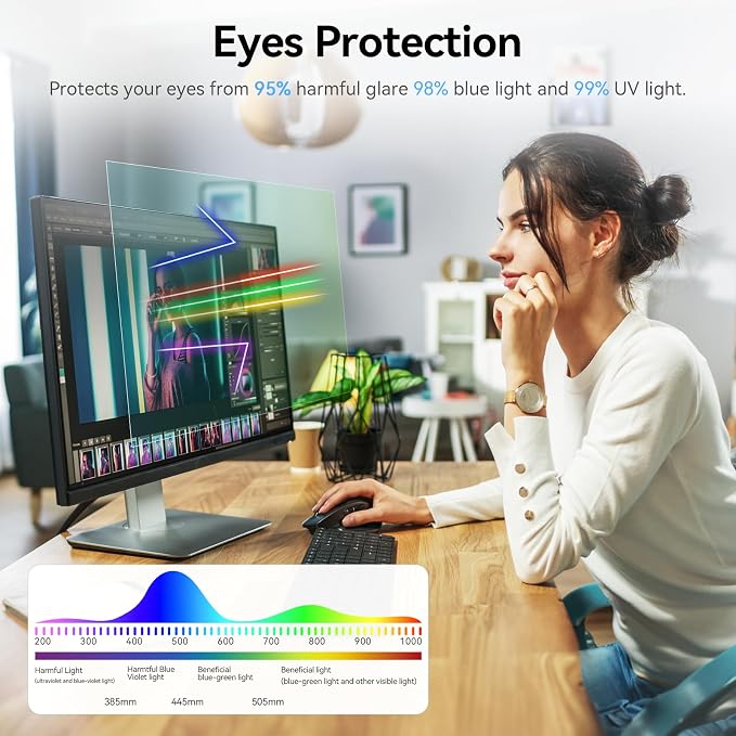 27 Inch Anti Blue Light Anti Glare Computer Screen Protector - Image 2