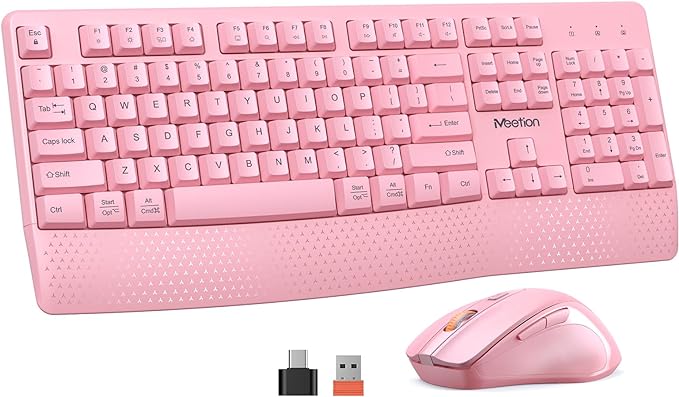 MEETION Wireless Keyboard and Mouse, Full-Sized Cordless Keyboard by MEETION