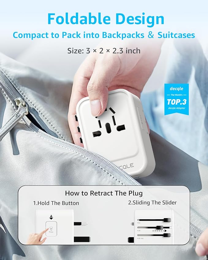 Universal Travel Adapter, International Travel Plug Adapter - Image 4