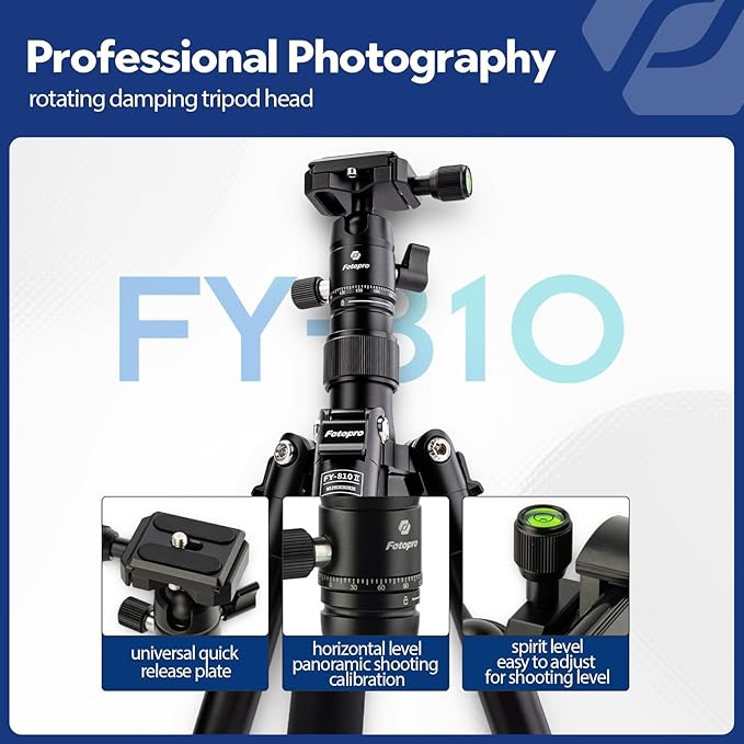 Fotopro Mini Tripod with Ball Head Phone Mount Detachable Selfie Stick Folded - Image 3