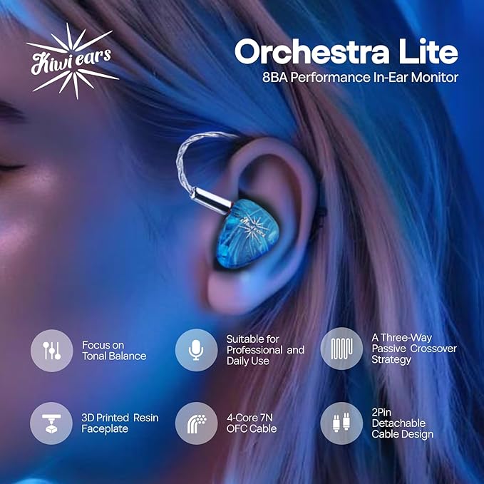 Linsoul Kiwi Ears Orchestra Lite Performance Custom 8BA in-Ear Monitor IEM - Image 3