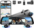 2025 Rear View Mirror Camera, 4 Channel Mirror Dash Cam Front and Rear Inside by GloryesCarAccessories