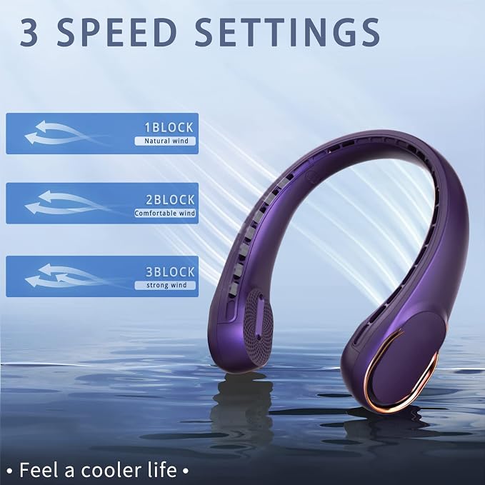 Portable Neck Fan, Neck Fans for Men, 4000 mAh Rechargeable Personal Fan - Image 3