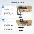 HUANUO Triple Monitor Mount for 17 to 32 inch Screens, Adjustment Gaming Triple - Image 8