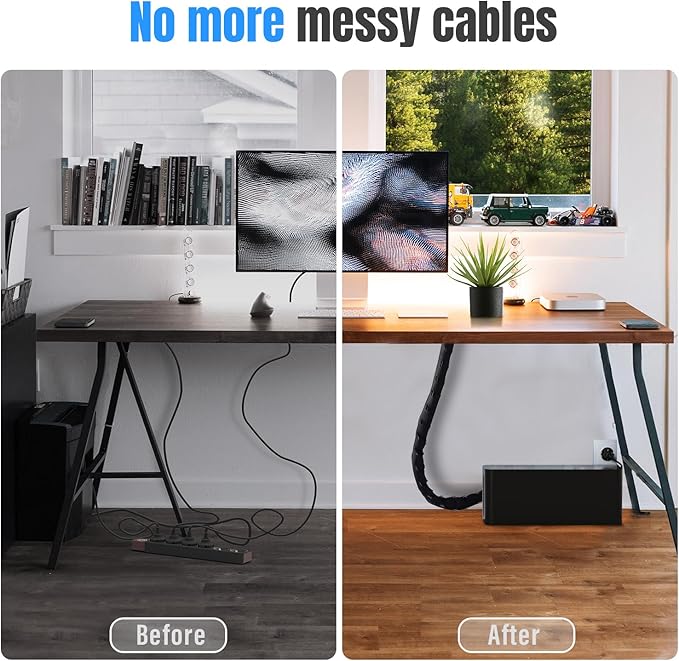 Large Cable Management Box, Cord Organizer Box to Hide Power Strip, Extension - Image 3
