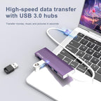 USB Hub, USB 3.0 Hub Aluminum Alloy Ultra Slim USB Splitter, Portable 4 Port - Image 4
