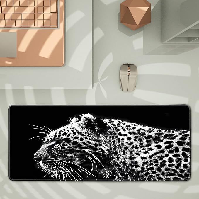 Black and White Gaming Mouse Pad 31.5 x 11.8 Inch Extended Large Mouse Pad - Image 3