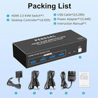 Dual Monitor HDMI KVM Switch, 2 Computers 4K60Hz Dual Monitor KVM Switches - Image 8