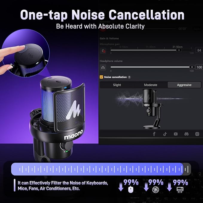 MAONO Wireless Microphone for PC, Gaming Streaming Condenser Mic - Image 4