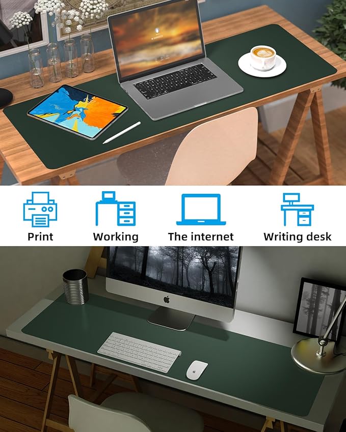 Extra Large Desk mat, Leather Desk Pad Protector, Office Desk Mat, Mouse Pad - Image 6