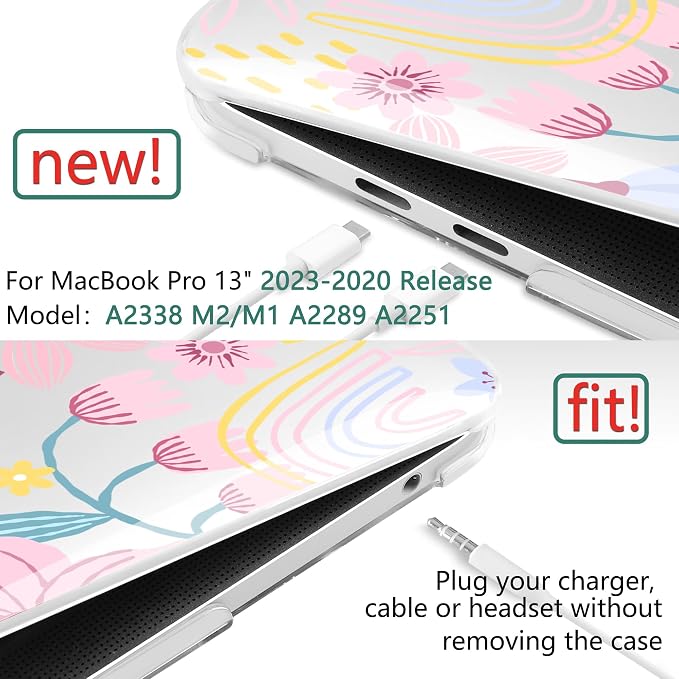 TWOLSKOO Compatible with MacBook Pro 13 inch Case 2023-2016 A2338 M2/M1 A2251 - Image 2