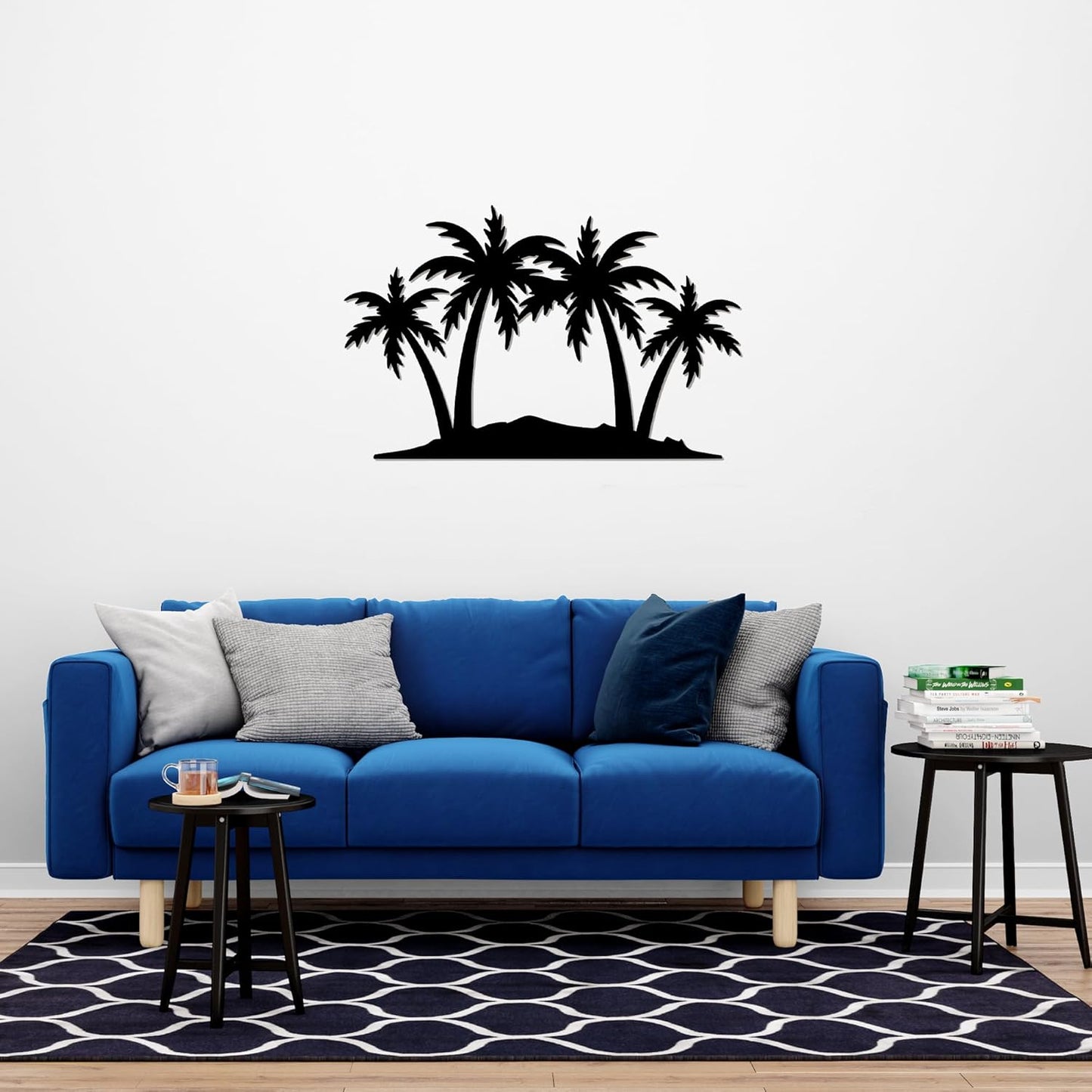 METALPLEX Palm Tree Metal Wall Art - Durable And Rust-free Indoor & Outdoor Aluminum Composite Wall Decor - Home Decor Wall Art For Living Room And Bedroom Decorations - White (23" x14.7")