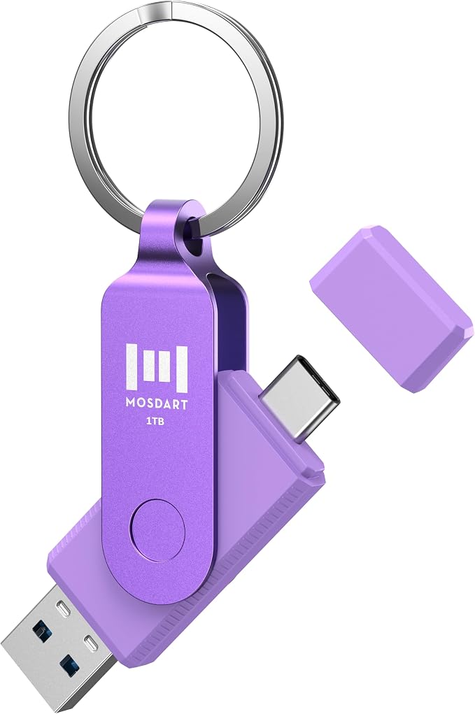 MOSDART 1TB USB3.1 Fast Speed C and A Dual Flash Drive, exFAT Memory Stick by MOSDART