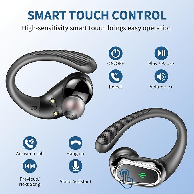 Wireless Earbuds, 2025 Bluetooth 5.4 Headphones Sport, 50Hrs HiFi Stereo Deep - Image 5