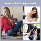 100W USB C Multi Charging Cable, USAMS 6.6FT 5-in-1 5A Fast Sync Charger - Image 7