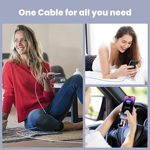 100W USB C Multi Charging Cable, USAMS 4FT 5-in-1 5A Fast Sync Charger Adapter - Image 7