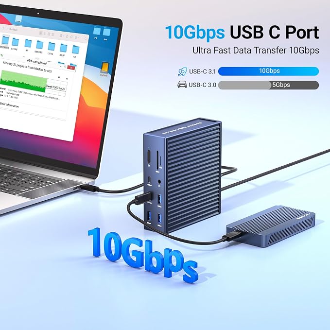 ACASIS USB C Docking Station Dual Monitor, 16-in-1 Laptpop Docking Station - Image 3