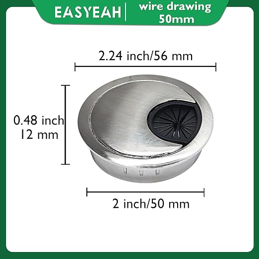 2 Pcs Desk Grommet 2" / 50 mm, Desk Cord Hole Cover, Cable Grommet Metal Zinc - Image 8