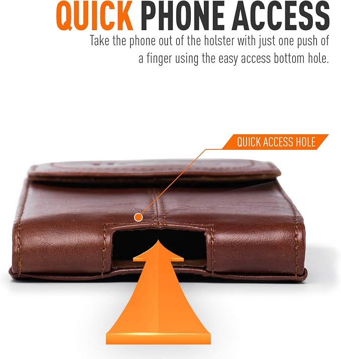 Hengwin Genuine Leather Cell Phone Holster Belt Case - Image 4