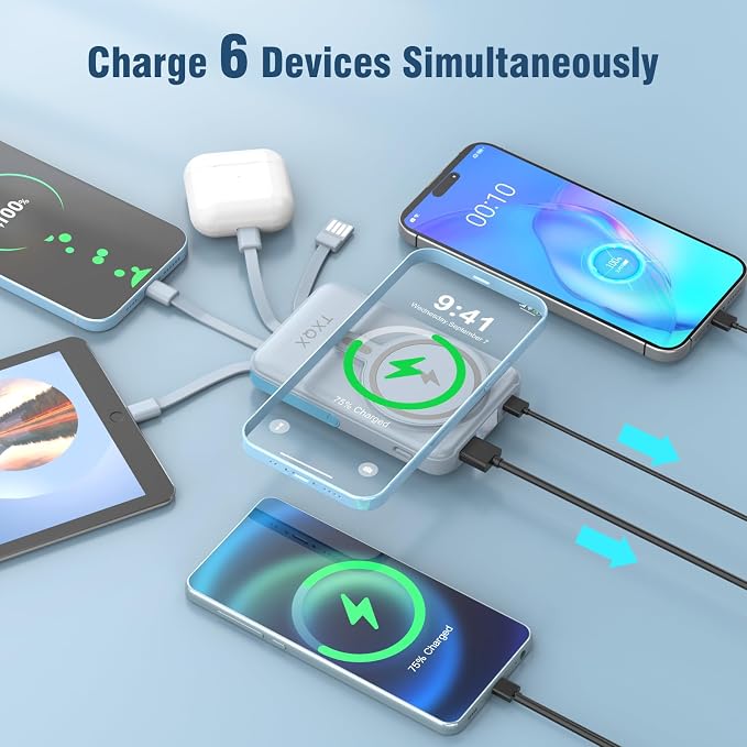 Wireless Portable Charger 10000mAh, Magnetic Power Bank - Image 5
