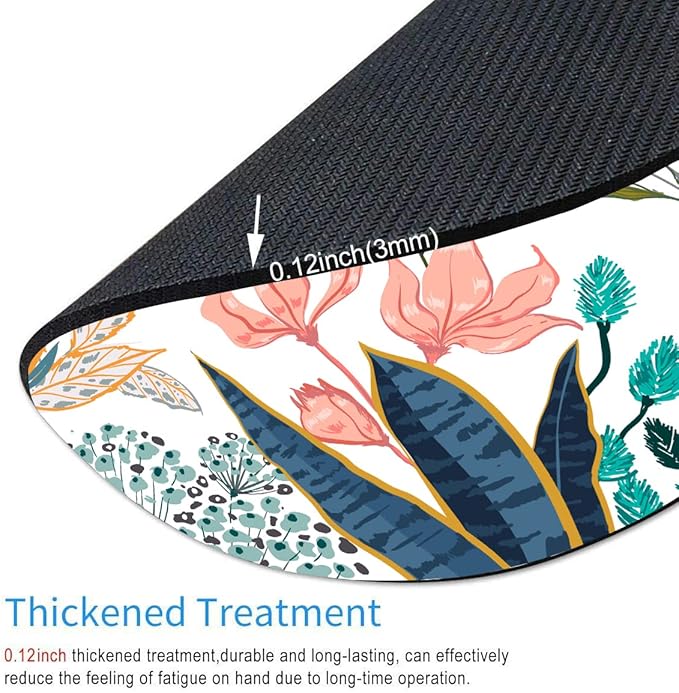 Mouse Pad, Floral Mouse Pad, Round Computer Mouse Mat - Image 3