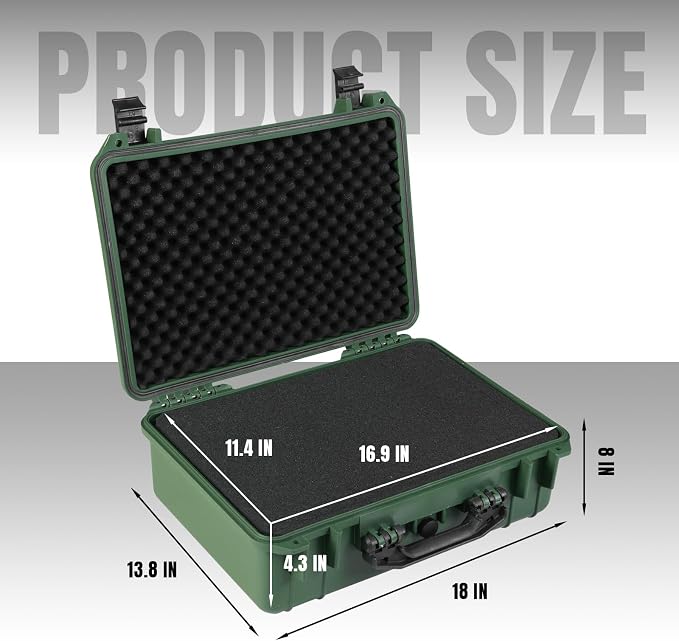 18x 13.8x 8 Inch Hard Case, Portable Weather Waterproof Protective Camera Case - Image 5