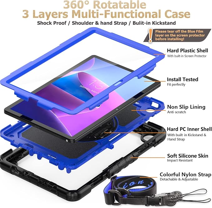 SEYMAC stock Tablet Case for Lenovo Tab M10 Plus 3rd Gen 10.6 inch Drop-Proof - Image 7