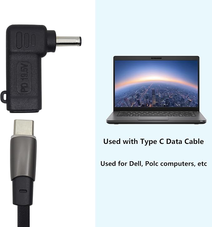 90W PD Power Charger Connector Adapter USB C to 4.5mm Laptop Charging Adapter - Image 4