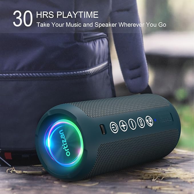 Ortizan Portable Bluetooth Speaker: IPX7 Waterproof, 24W Loud Sound, Deep Bass - Image 4