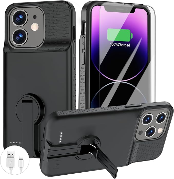 GIN FOXI Battery Case for iPhone 14 Pro Max/14 Plus/13/12 Pro Max, Charging by GINFOXI