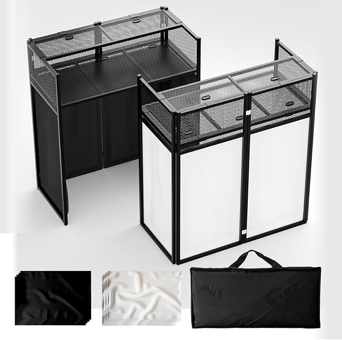 Portable DJ Booth Table, Foldable DJ Table Stand by lunacme