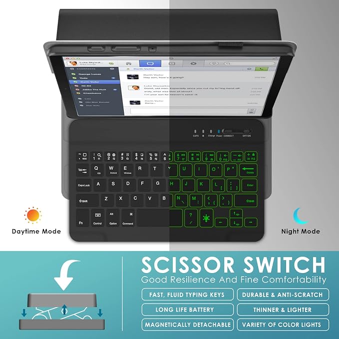 DETUOSI Backlit Keyboard Case for Samsung Galaxy Tab A7 Lite 8.7" 2021 - Image 5