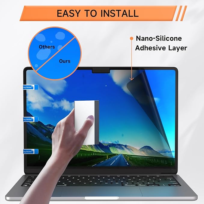 Privacy Screen for MacBook Pro 16 Inch, Matte Anti Glare Blue Light Filter - Image 6
