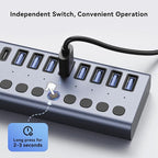ACASIS 10 Ports 60W USB C 3.2 Hub, 10Gpbs Data Transfer, 20V/3A Power Adapter - Image 6