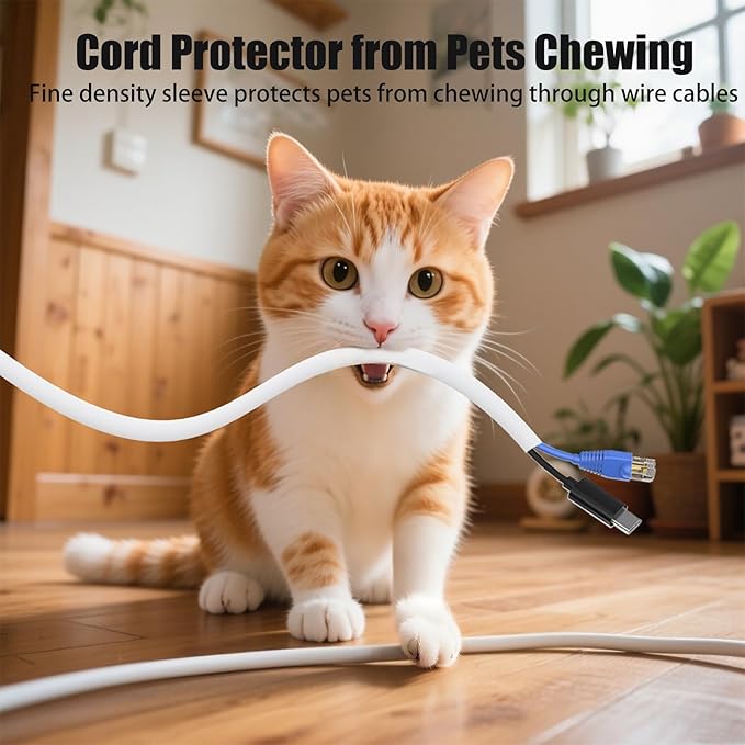 Cord Protectors from Pets No Chew, 1/4 inch 10ft Wire Protector Cord Covers - Image 3