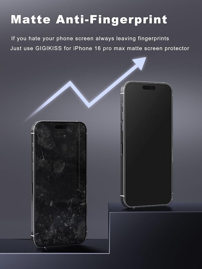 2 Pack for iPhone 16 Pro Max Matte Screen Protector 6.9 inch, Anti Fingerprint - Image 3