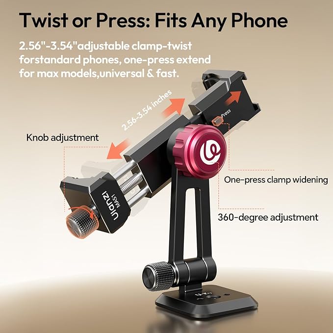 ULANZI MA51 Metal Phone Tripod Mount, Phone Clamp - Image 5
