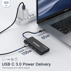 USB C Hub, QGeeM USB 4k to HDMI Adapter, 7 in 1 USB-C Dongle - Image 4