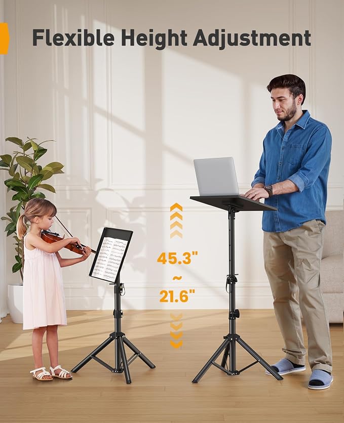 Perlegear Projector Stand Tripod, Portable Tall Projector Stand 90°Tilt - Image 3